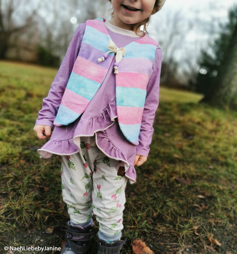 Musselin Double Slup Watercolour Stripes 200261