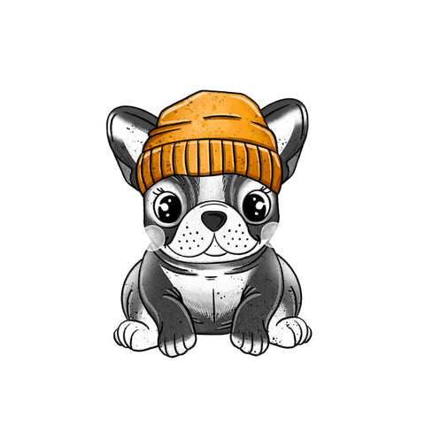 Bügelbild Nerdie Bulli dunkel Medium