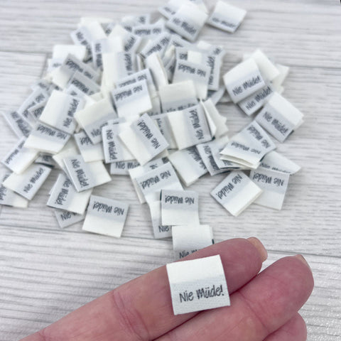 Weblabels Nie Müde 4er Set