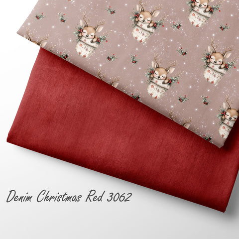 French Terry Denim Christmas Red 3062 (Bio) VORBESTELLUNG