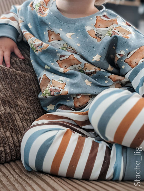 French Terry Cozy Stripes Konfetti 3844 (Bio) VORBESTELLUNG