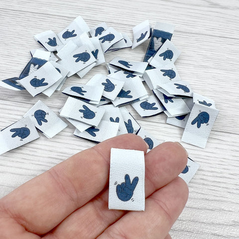 Weblabels Peace Blau 4er Set