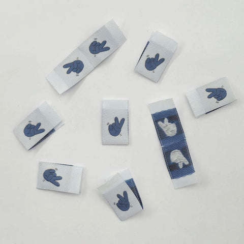 Weblabels Peace Blau 4er Set