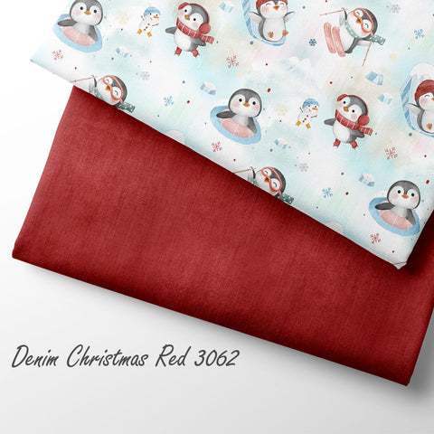 French Terry Denim Christmas Red 3062 (Bio) VORBESTELLUNG
