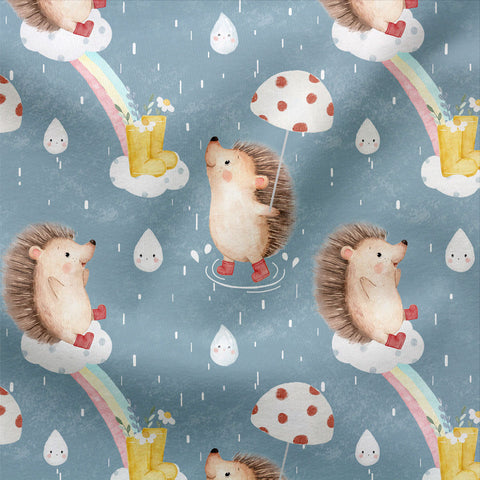 Jerseystoff Playing in the Rain Blue