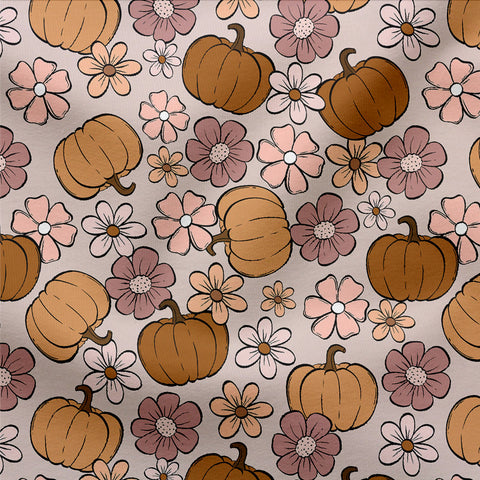 Waffelstrick Light Pumpkin Flowers Neutral (Bio) VORBESTELLUNG