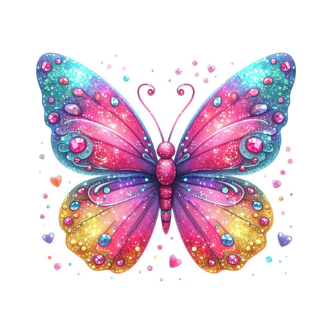 Bügelbild Rainbow Glitter Butterfly MINI
