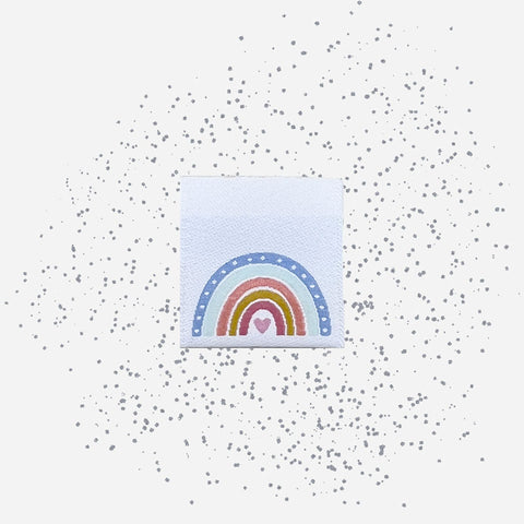 Weblabels Regenbogen Bunt Herz 4er Set