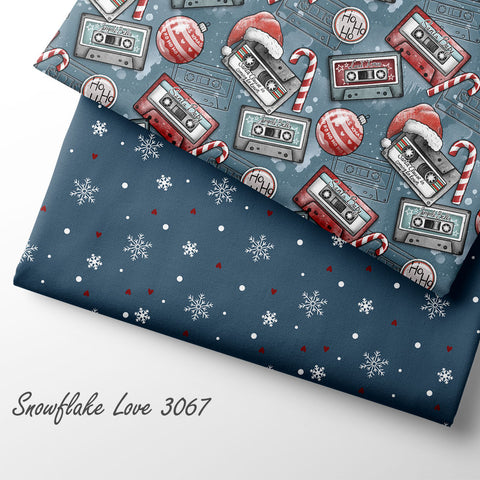 French Terry Retro Christmas Blau (Bio) VORBESTELLUNG