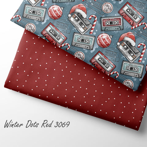 French Terry Winter Dots Red 3069 (Bio) VORBESTELLUNG