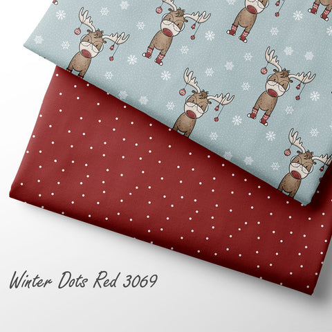 French Terry Winter Dots Red 3069 (Bio) VORBESTELLUNG