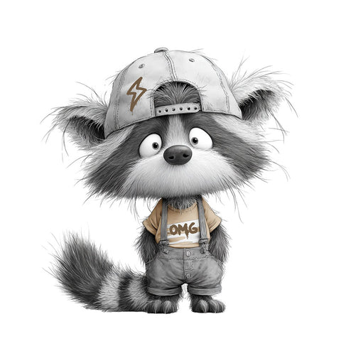 Bügelbild Rocky Racoon Medium