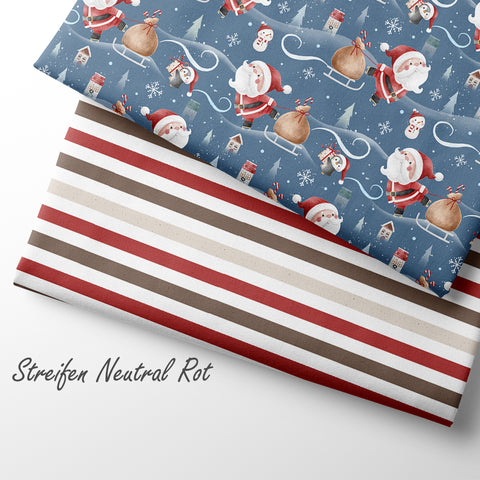 French Terry Santa Delivery Dunkelblau