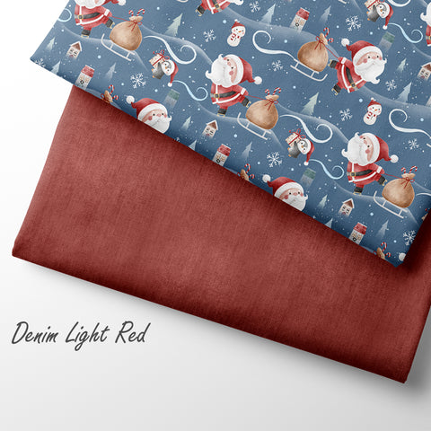 French Terry Santa Delivery Dunkelblau