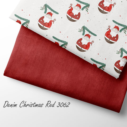 French Terry Denim Christmas Red 3062 (Bio) VORBESTELLUNG