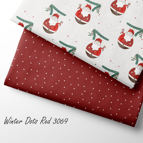 French Terry Winter Dots Red 3069 (Bio) VORBESTELLUNG