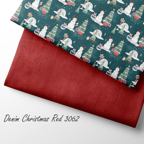 French Terry Denim Christmas Red 3062 (Bio) VORBESTELLUNG