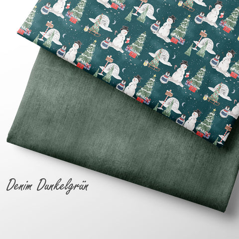 French Terry Denim Dunkelgrün (Bio) VORBESTELLUNG