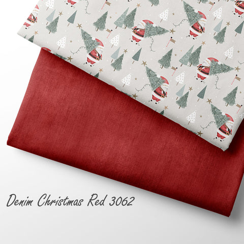 French Terry Denim Christmas Red 3062 (Bio) VORBESTELLUNG