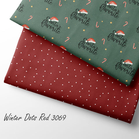 French Terry Winter Dots Red 3069 (Bio) VORBESTELLUNG