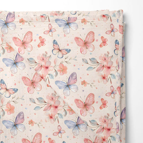 Musselin Double Gauze Schmetterlinge 2681 (Bio)