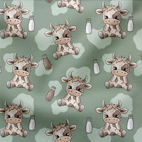 French Terry Schokokuh Grün 3078 (Bio)