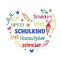 Glassticker Schulkind Herz Größe S
