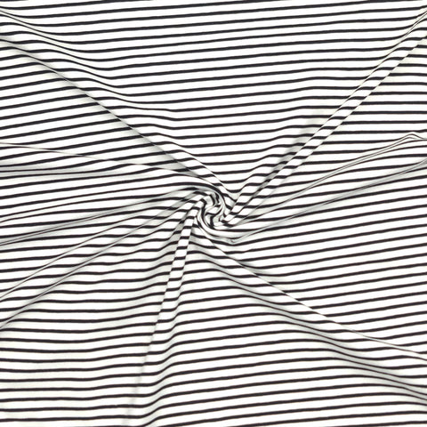 Jersey Stoff Streifen Schwarz Weiß 69