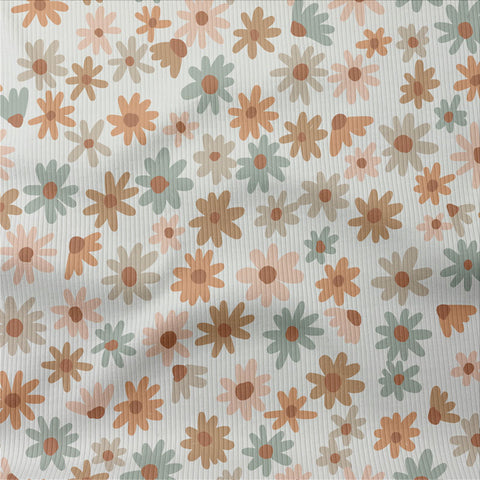 Rippjersey Simple Flowers Neutral 3393 (Bio) VORBESTELLUNG