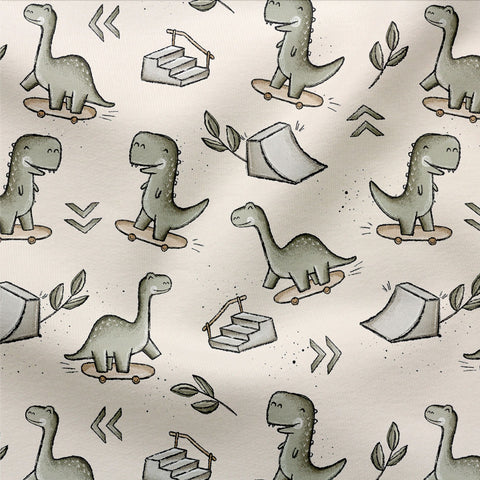 French Terry Skater Dinos Neutral 3225 (Bio)