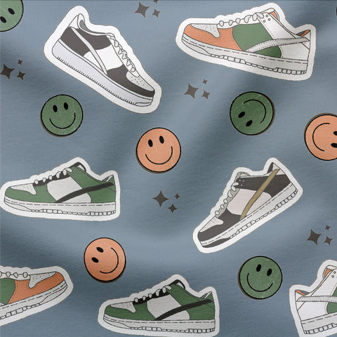 French Terry Sneaker Fun Blau 3274 (Bio)