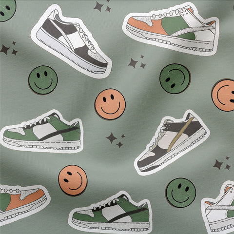 French Terry Sneaker Fun Grün 3273 (Bio)