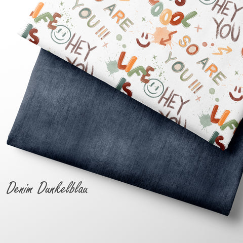 French Terry Denim Dunkelblau