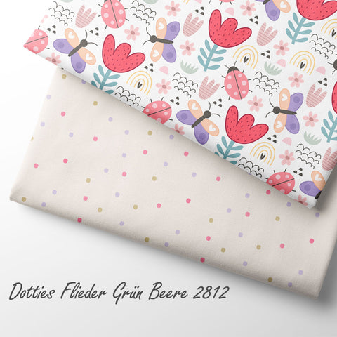 Jersey Stoff Dotties Flieder Grün Beere 2812 (Bio) VORBESTELLUNG