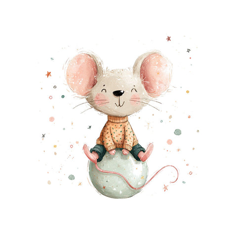 Bügelbild Space Mouse Medium