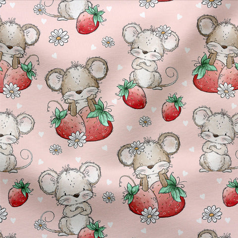 Jerseystoff Strawberry Friends Blush 3478 (Bio)