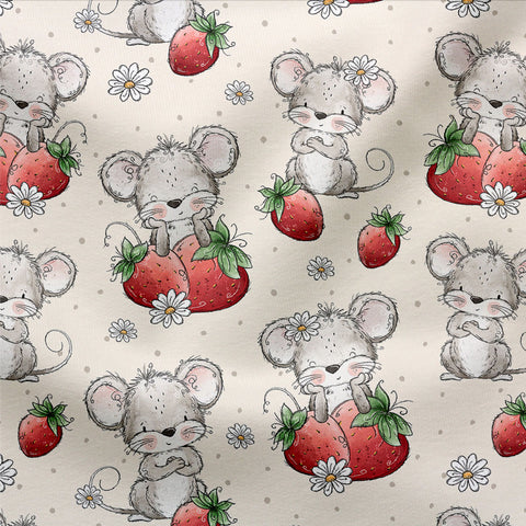 Jerseystoff Strawberry Friends Neutral 3479 (Bio)