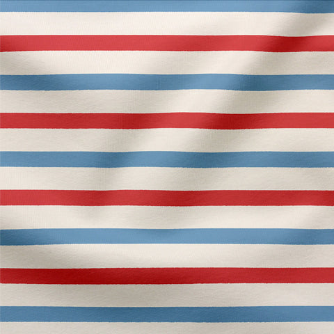 Jersey Stoff Streifen Blau Rot 2799 (Bio) VORBESTELLUNG