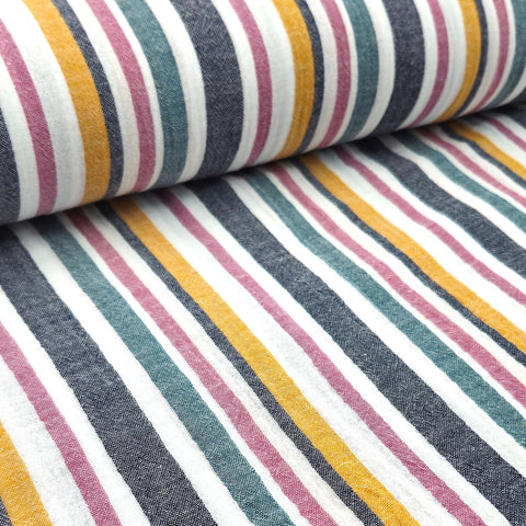Musselin Double Gauze Streifen Bunt