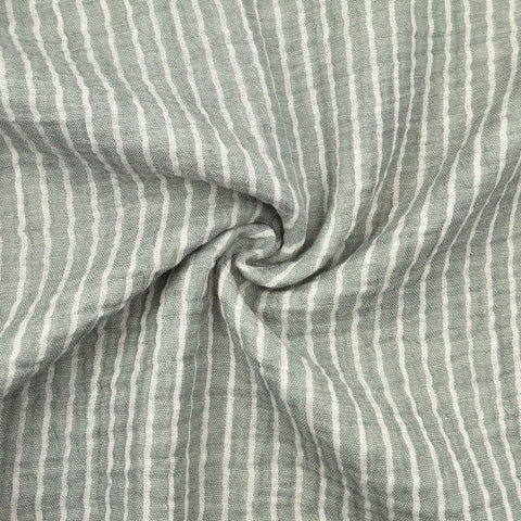 Musselin Double Gauze Streifen Grün 004