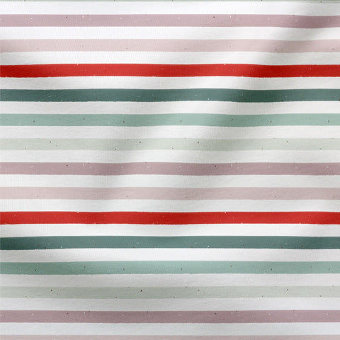 Jerseystoff Streifenmix Rot Rosa Grün 3538 (Bio)