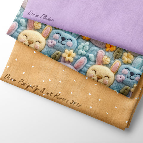 French Terry Stickhäschen 3398 (Bio) VORBESTELLUNG