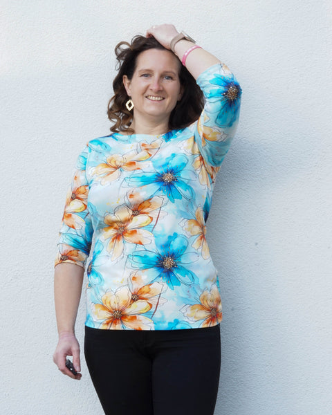 Jersey Marble Aquarell Flowers 3374 (Bio) VORBESTELLUNG