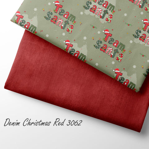 French Terry Denim Christmas Red 3062 (Bio) VORBESTELLUNG