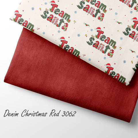 French Terry Denim Christmas Red 3062 (Bio) VORBESTELLUNG