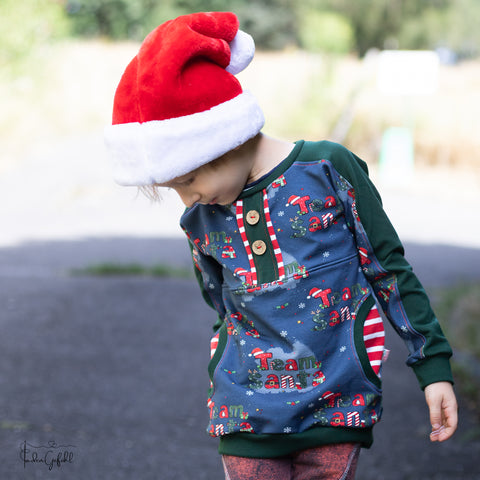 French Terry Team Santa Blau 3810 (Bio) VORBESTELLUNG