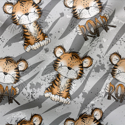 French Terry Tiger Power Grau 3480 (Bio)