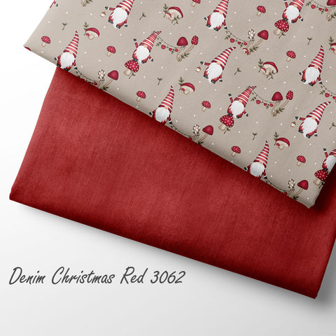 French Terry Denim Christmas Red 3062 (Bio) VORBESTELLUNG