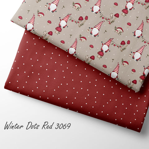 French Terry Winter Dots Red 3069 (Bio) VORBESTELLUNG
