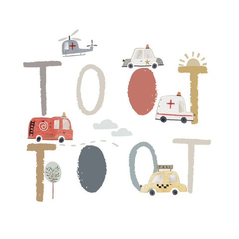 Glassticker Toot Toot Verkehr Größe S